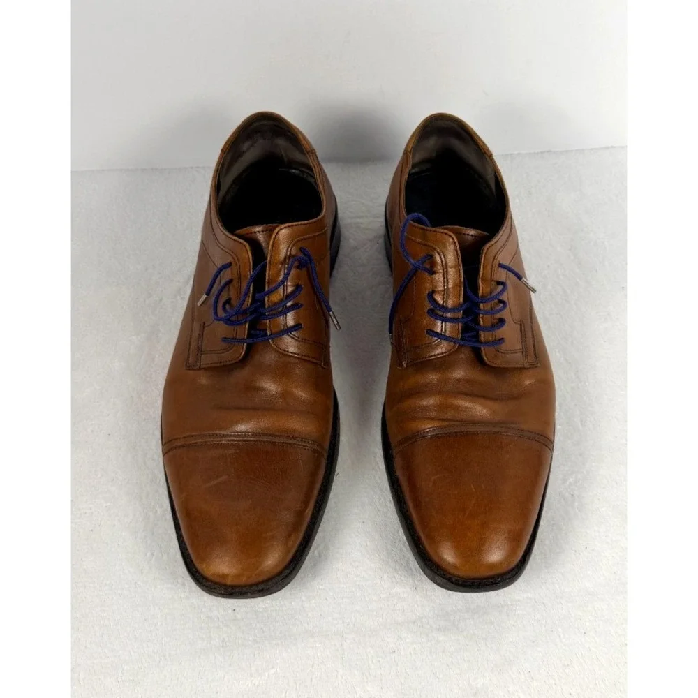 Johnston & Murphy Men's Cap Toe Oxford Dress Shoes Brown Leather Size 14W